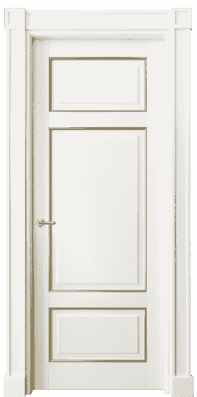 Дверь межкомнатная 6307 БЖМП. Цвет Бук жемчужный с позолотой. Материал  Массив бука эмаль с патиной. Коллекция Toscana Plano. Картинка.