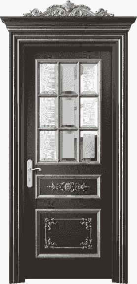 Дверь межкомнатная 6512 БАНСА САТ Ф. Цвет Бук антрацит серебряный антик. Материал Гладкая Эмаль с Эффектами (Серебро). Коллекция Imperial. Картинка.