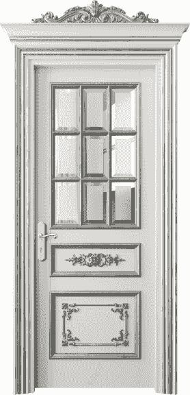 Дверь межкомнатная 6512 БСРСА САТ Ф. Цвет Бук серый серебряный антик. Материал Гладкая Эмаль с Эффектами (Серебро). Коллекция Imperial. Картинка.
