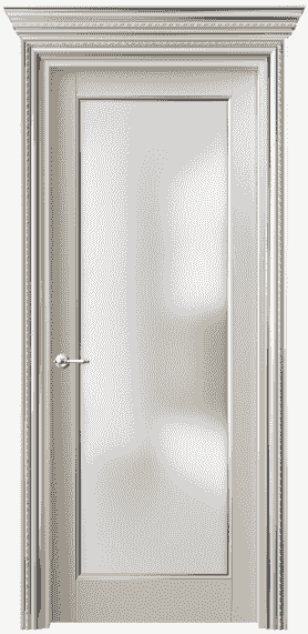 Дверь межкомнатная 6202 БОСС САТ. Цвет Бук облачный серый серебро. Материал  Массив бука эмаль с патиной. Коллекция Royal. Картинка.
