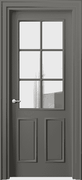 Дверь межкомнатная 8132 МКЛС Прозрачное стекло. Цвет Матовый классический серый. Материал Гладкая эмаль. Коллекция Paris. Картинка.
