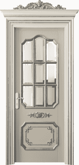 Дверь межкомнатная 6612 БМЦСА САТ-Ф. Цвет Бук марципановый серебряный антик. Материал Массив бука эмаль с патиной серебро античное. Коллекция Imperial. Картинка.