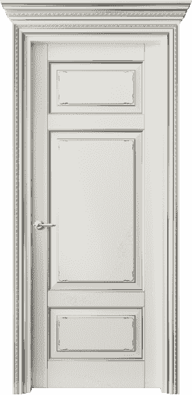 Дверь межкомнатная 6221 БЖМС. Цвет Бук жемчуг с серебром. Материал  Массив бука эмаль с патиной. Коллекция Royal. Картинка.