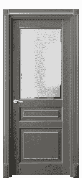 Дверь межкомнатная 0710 БКЛСС САТ-Ф. Цвет Бук классический серый с серебром. Материал  Массив бука эмаль с патиной. Коллекция Lignum. Картинка.