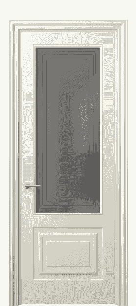 Дверь межкомнатная 8452 ММБ Серый сатин с гравировкой. Цвет Матовый молочно-белый. Материал Гладкая эмаль. Коллекция Mascot. Картинка.