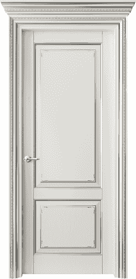 Дверь межкомнатная 6211 БЖМС . Цвет Бук жемчуг с серебром. Материал  Массив бука эмаль с патиной. Коллекция Royal. Картинка.