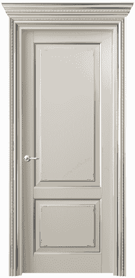 Дверь межкомнатная 6211 БОСС. Цвет Бук облачный серый серебро. Материал  Массив бука эмаль с патиной. Коллекция Royal. Картинка.