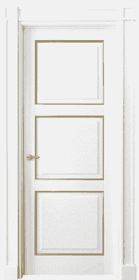 Дверь межкомнатная 6309 ББЛП . Цвет Бук белоснежный с позолотой. Материал  Массив бука эмаль с патиной. Коллекция Toscana Plano. Картинка.