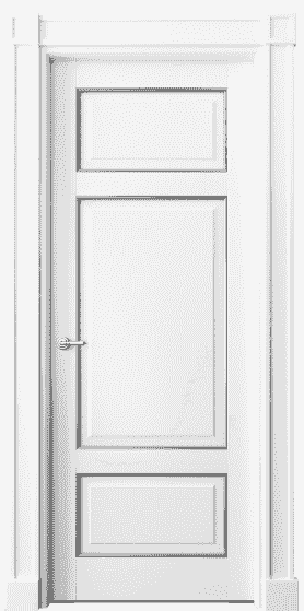 Дверь межкомнатная 6307 ББЛС . Цвет Бук белоснежный с серебром. Материал  Массив бука эмаль с патиной. Коллекция Toscana Plano. Картинка.