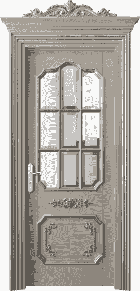 Дверь межкомнатная 6612 ББСКСА САТ-Ф. Цвет Бук бисквитный серебряный антик. Материал Массив бука эмаль с патиной серебро античное. Коллекция Imperial. Картинка.