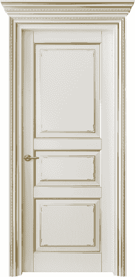 Дверь межкомнатная 6231 БЖМЗ. Цвет Бук жемчуг с золотом. Материал  Массив бука эмаль с патиной. Коллекция Royal. Картинка.