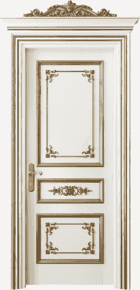 Дверь межкомнатная 6503 БЖМЗА. Цвет Бук жемчужный золотой антик. Материал Массив бука эмаль с патиной золото античное. Коллекция Imperial. Картинка.