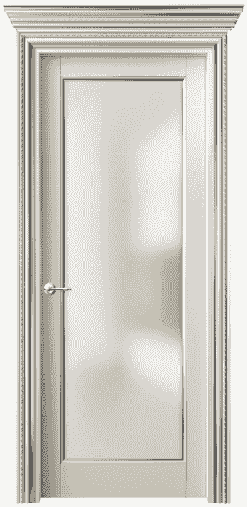 Дверь межкомнатная 6202 БМЦС САТ. Цвет Бук марципановый серебро. Материал  Массив бука эмаль с патиной. Коллекция Royal. Картинка.