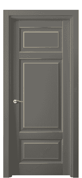 Дверь межкомнатная 0721 БКЛСП. Цвет Бук классический серый позолота. Материал  Массив бука эмаль с патиной. Коллекция Lignum. Картинка.