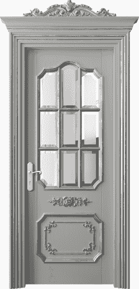Дверь межкомнатная 6612 БНСРСА САТ-Ф. Цвет Бук нейтральный серый серебряный антик. Материал Массив бука эмаль с патиной серебро античное. Коллекция Imperial. Картинка.