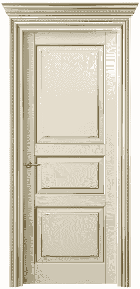 Дверь межкомнатная 6231 БМЦП. Цвет Бук марципановый позолота. Материал  Массив бука эмаль с патиной. Коллекция Royal. Картинка.