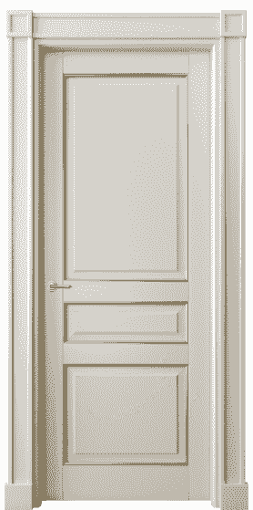Дверь межкомнатная 6305 БОСП. Цвет Бук облачный серый позолота. Материал  Массив бука эмаль с патиной. Коллекция Toscana Plano. Картинка.