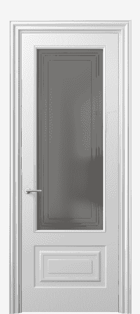 Дверь межкомнатная 8442 МБЛ Серый сатин с гравировкой. Цвет Матовый белоснежный. Материал Гладкая эмаль. Коллекция Mascot. Картинка.
