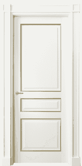 Дверь межкомнатная 6305 БЖМП. Цвет Бук жемчужный позолота. Материал  Массив бука эмаль с патиной. Коллекция Toscana Plano. Картинка.