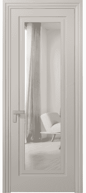 Дверь межкомнатная 8303 МСБЖ Зеркало с одной стороны. Цвет Матовый светло-бежевый. Материал Гладкая эмаль. Коллекция Rocca. Картинка.