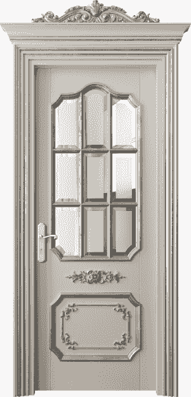 Дверь межкомнатная 6612 БСБЖСА САТ-Ф. Цвет Бук светло-бежевый серебряный антик. Материал Массив бука эмаль с патиной серебро античное. Коллекция Imperial. Картинка.