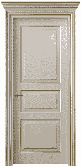 Дверь межкомнатная 6231 БСБЖП. Цвет Бук светло-бежевый позолота. Материал  Массив бука эмаль с патиной. Коллекция Royal. Картинка.