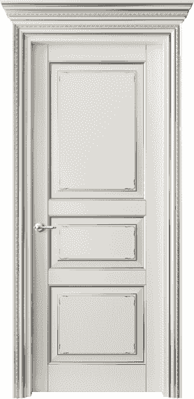 Дверь межкомнатная 6231 БЖМС . Цвет Бук жемчуг с серебром. Материал  Массив бука эмаль с патиной. Коллекция Royal. Картинка.
