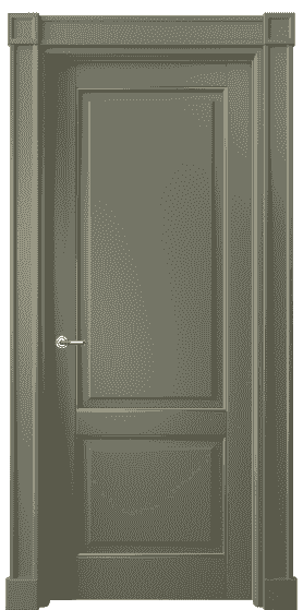 Дверь межкомнатная 6303 БОТП. Цвет Бук оливковый тёмный с позолотой. Материал  Массив бука эмаль с патиной. Коллекция Toscana Plano. Картинка.