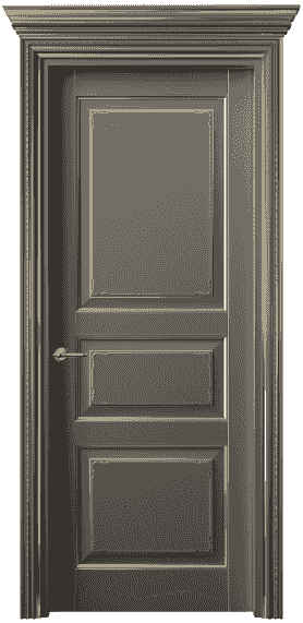 Дверь межкомнатная 6231 БКЛСП. Цвет Бук классический серый позолота. Материал  Массив бука эмаль с патиной. Коллекция Royal. Картинка.