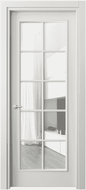 Дверь межкомнатная 8102 МСР Прозрачное стекло. Цвет Матовый серый. Материал Гладкая эмаль. Коллекция Paris. Картинка.