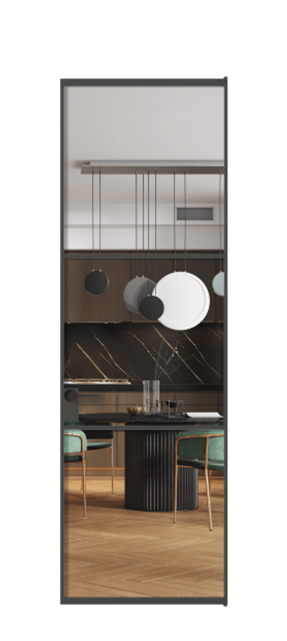 Алюминиевая дверь АЛПЛ040.03 Графитовый Прозрачное стекло "Кристал Вижн", калёное Цена 171970  | Volhovec