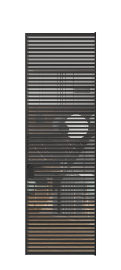 Алюминиевая дверь АЛПЛ040.07  Алюминий Черный Рефлективное прозрачное стекло "Stopsol", калёное, 6мм. Без короба чер Цена 216990 Стоимость комплекта двери включает: 
1. Полотно (600/650/700/750/800/850/900/950*2000-2400 мм).
2. Короб
3. Комплект фурнитуры (2 торцевые петли и магнитный замок с ответной планкой). Фабрика дверей Волховец 8 (800) 551 43 19  Алюминиевая дверь АЛПЛ040.07 Алюминий Черный Рефлективное прозрачное стекло "Stopsol", калёное, 6мм Цена 216990  | Volhovec