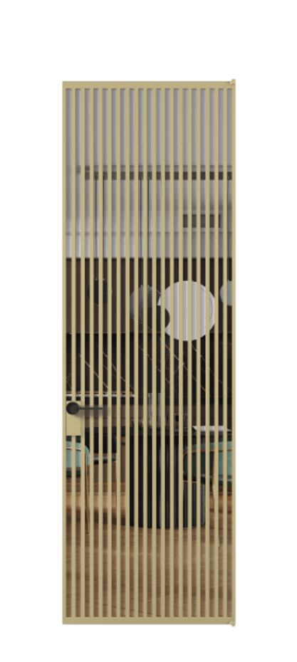 Алюминиевая дверь АЛПЛ040.06 Золотой Прозрачное стекло "Кристал Вижн", калёное Цена 289670  | Volhovec