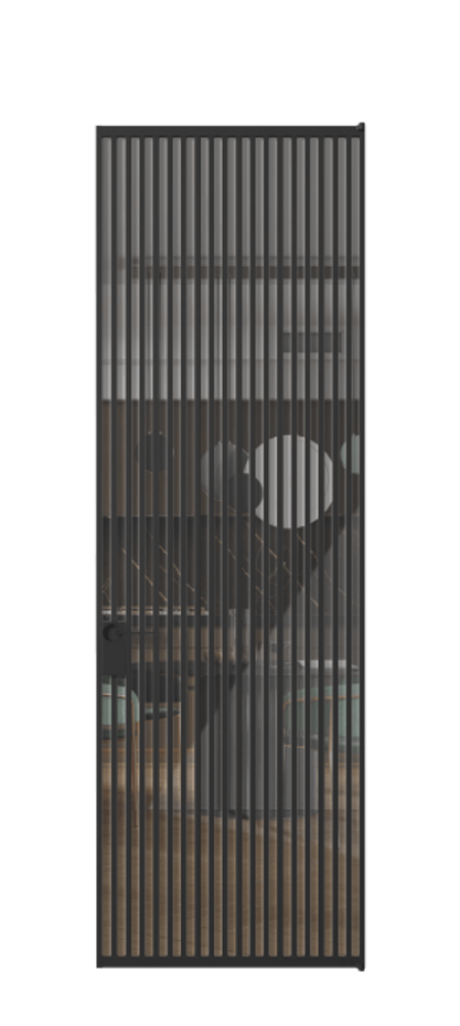 Алюминиевая дверь АЛПЛ040.06  Алюминий Черный Рефлективное прозрачное стекло "Stopsol", калёное, 6мм. Без короба чер Цена 216990 Стоимость комплекта двери включает: 
1. Полотно (600/650/700/750/800/850/900/950*2000-2400 мм).
2. Короб
3. Комплект фурнитуры (2 торцевые петли и магнитный замок с ответной планкой). Фабрика дверей Волховец 8 (800) 551 43 19  Алюминиевая дверь АЛПЛ040.06 Алюминий Черный Рефлективное прозрачное стекло "Stopsol", калёное, 6мм Цена 216990  | Volhovec