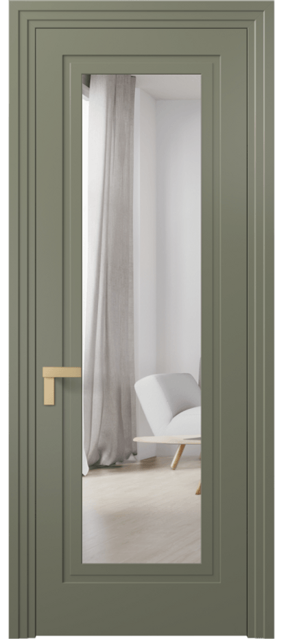 Межкомнатная дверь Rocca 8303 Матовый оливковый тёмный Двустороннее зеркало, триплекс Цена 71319 ₽ | Volhovec