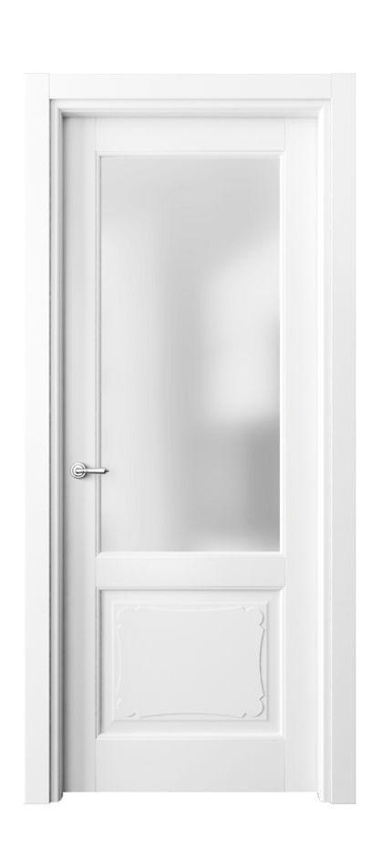 Межкомнатная дверь Тоскана Элегантэ 6322 Матовый белоснежный Сатинированное стекло Цена 95099 ₽ | Volhovec