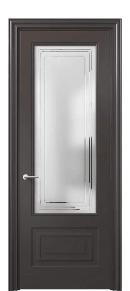 Дверь межкомнатная Mascot 8442 Матовый антрацит Сатинированное стекло с гравировкой "Грани", триплекс, 7 мм Фигурный наличник МАН Цена 77599 ₽ Наличники уже входят в базовый комплект. Фабрика дверей Волховец 8 (800) 551 43 19 Межкомнатная дверь Mascot 8442 Матовый антрацит Сатинированное стекло с гравировкой "Грани", триплекс, 7 мм Цена 77599 ₽ | Volhovec