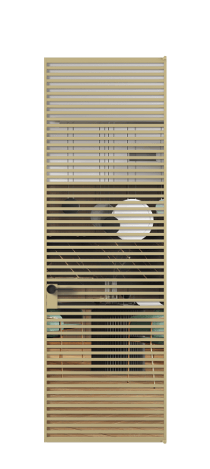 Алюминиевая дверь АЛПЛ040.07 Золотой Прозрачное стекло "Кристал Вижн", калёное Цена 289670  | Volhovec