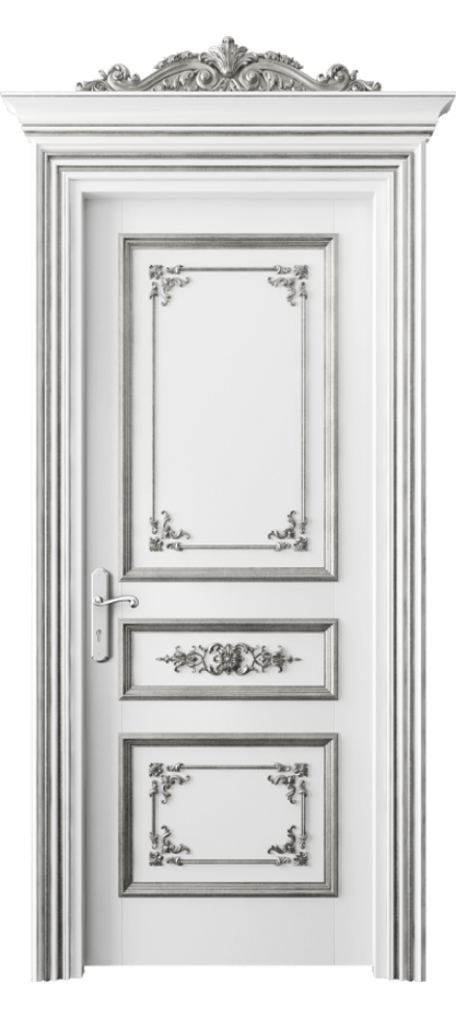 Межкомнатная дверь Imperial 6503 Бук белоснежный серебряный антик  Цена 200389 #CURRENCY# | Volhovec