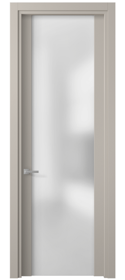 Межкомнатная дверь Планум 4114 Матовый светло-бежевый Сатинированное стекло Цена 2530 AZE | Volhovec