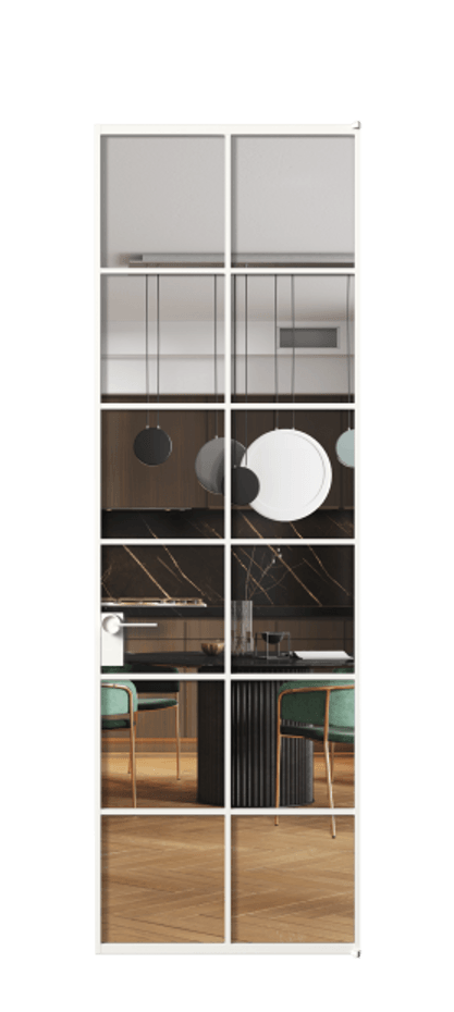 Алюминиевая дверь АЛПЛ040.05 Алюминий Белый Прозрачное стекло "Кристал Вижн", калёное Цена 156470  | Volhovec