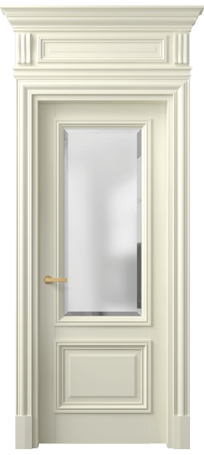 Межкомнатная дверь Antique 7302 Бук молочно-белый Сатинированное стекло с фацетом, 6 мм Цена 162990 ₽ | Volhovec