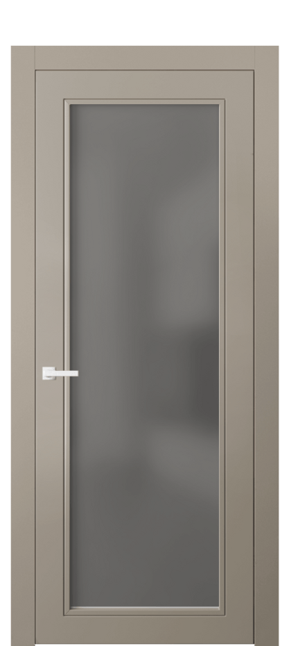 Межкомнатная дверь Neo Classic 8000 Матовый бисквитный Сатинированное серое стекло, триплекс Цена 74699 ₽ | Volhovec