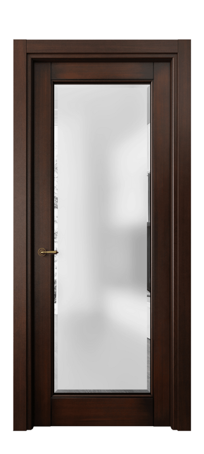 Межкомнатная дверь Toscana Elegante 6300 Бук тёмный с патиной Сатинированное стекло с фацетом Цена 105899 ₽ | Volhovec