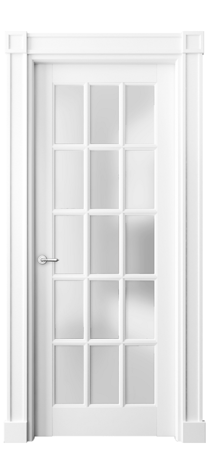 Дверь межкомнатная Тоскана Грильято 6311 Матовый белоснежный Сатинированное стекло Гладкие пилястры с квадратными розетками МБЛ Цена 147239 ₽ Наличники уже входят в базовый комплект. Фабрика дверей Волховец 8 (800) 551 43 19 Межкомнатная дверь Тоскана Грильято 6311 Матовый белоснежный Сатинированное стекло Цена 147239 ₽ | Volhovec