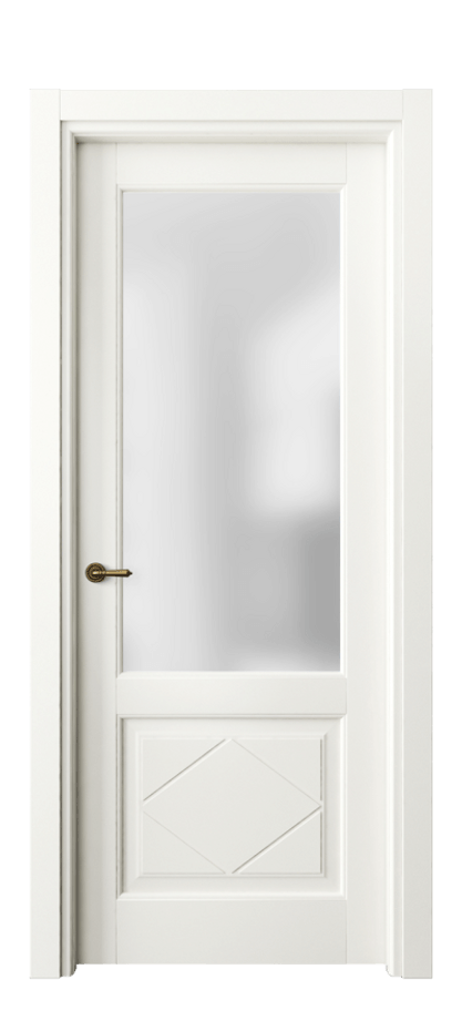 Межкомнатная дверь Тоскана Ромбо 6342 Матовый жемчужный Сатинированное стекло Цена 95099 ₽ | Volhovec