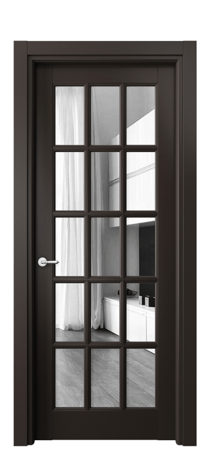 Межкомнатная дверь Тоскана Грильято 6311 Матовый антрацит Двустороннее зеркало, триплекс Цена 117199 ₽ | Volhovec
