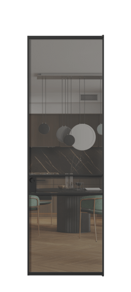 Алюминиевая дверь АЛПЛ040.02 Алюминий Черный Прозрачное серое стекло, триплекс Цена 120130  | Volhovec