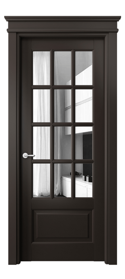 Межкомнатная дверь Тоскана Грильято 6313 Матовый антрацит Двустороннее зеркало, триплекс Цена 135819 ₽ | Volhovec