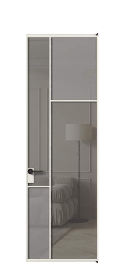 Межкомнатная дверь Mosaic АЛПЛ041.11 Алюминий серый Сатинированное серое стекло, триплекс, 6 мм + Прозрачное серое стекло, триплекс, 6 мм Цена 127772 ₽ | Volhovec